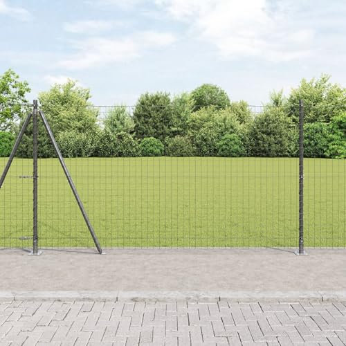 Graue Beton-Zaunpfosten 52er Set, 3,2 x 3,2 x 78,5 cm, ideal für Gartenzaun, schwere Baustoffe, witterungsbeständig, einfache Montage, 3350247
