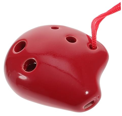 2 Stück Rote Keramik Alt C Okarina Flöte für Lernende | 6 Loch Ausführung, mit Lanyard und Musikblatt, für Musikliebhaber und Musikschaffen Zufällige Farbe