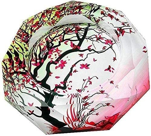 Cenicero, cenicero de vidrio, cenicero de cristal, decoración interior duradera de cenicero, decoración creativa de mesa de vidrio a prueba de viento para capacidad/rosa/15 cm