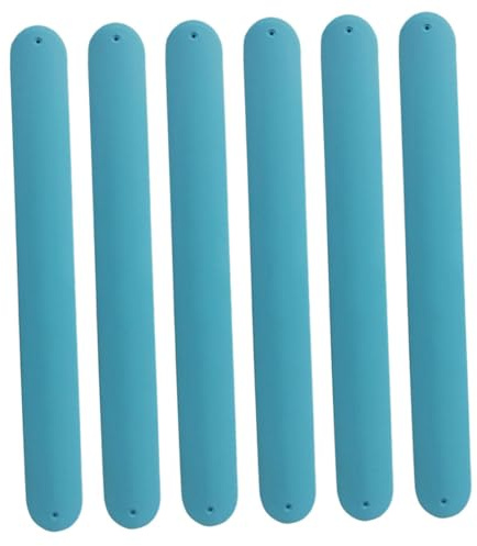 SOIMISS 6 Braccialetti Slap Silicone Bracciali Snap Resistenti per Adulti DIY per Decorazione Compleanno Feste e Premi Classe Colore Azzurro