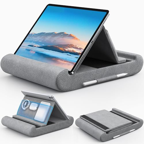 CreaDream Tablet Kissenständer, Tablet Pillow Halterung für Bett, Sofa, Grau