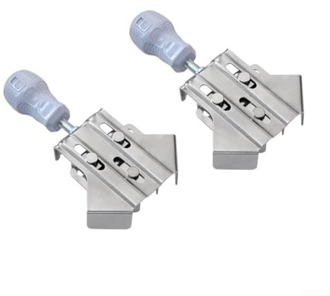 Oniissy Abrazaderas de esquina de acero inoxidable de 90 grados, abrazadera de ángulo recto, tornillo de banco ajustable para carpintería, soldadura, bricolaje, marcos de fotos, proyectos de montaje