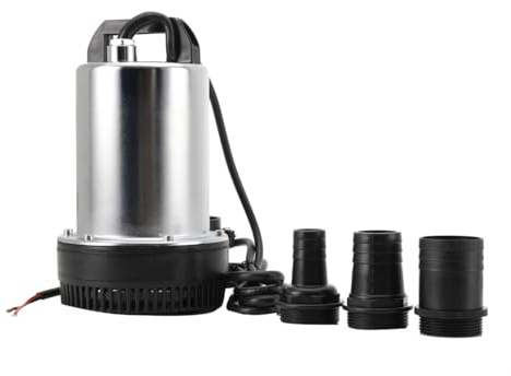 Mreryyse Pompe Submersible, DC 12V Pompe à Eau Submersibles, 6000L/H Pompe à Eau Pompe Submersible pour Eaux Sales, 160W Pompes à énergie Solaire pour Ferme Pâturage