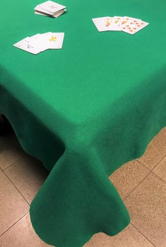 SpazioTessile Copritavolo Mollettone Salvatavolo Feltro Verde da Gioco Poker Senza Elastico (Rettangolare 140x200)