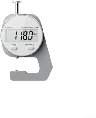 Spessimetro digitale ricaricabile 0-10mm/0-20mm con precisione di 0,01 mm, ampio display LCD, sonda appuntita, struttura in lega temprata per misurazione della carta (10 mm)