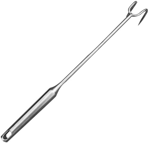 Ciieeo Gancho para Carne de Acero Inoxidable Ergonómico para Barbacoa y Camping, Resistente al Desgaste, Varilla Pesada para Asar Carne, Utensilio Multifunción para Cocina al Aire Libre