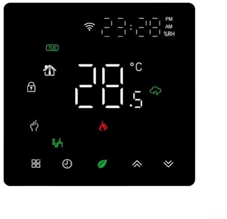 Thermostat WiFi pour systèmes de chauffage radiant utilisant de l'eau ou des éléments électriques avec compatibilité et programmation par application