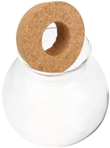 Toyvian Vase en Verre Hydroponique pour Plantes Support en Bois, Jardinière Créative et Élégante pour Bureau et Décoration Intérieure