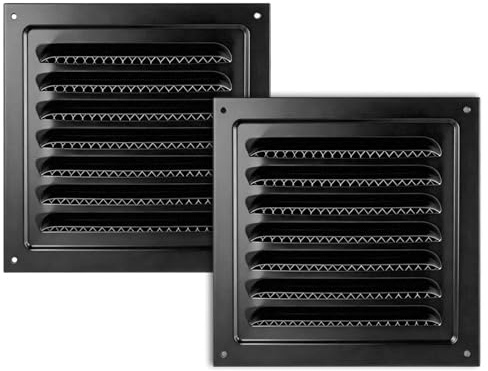 MINZHI 2 stycken ventilationsgaller, 150 x 150 mm, ventilationsgaller, ventilationsgaller utomhus, ventilationsgaller för luftutlopp, ventilationsgaller metallgaller, kvadratiskt ventilationsgaller