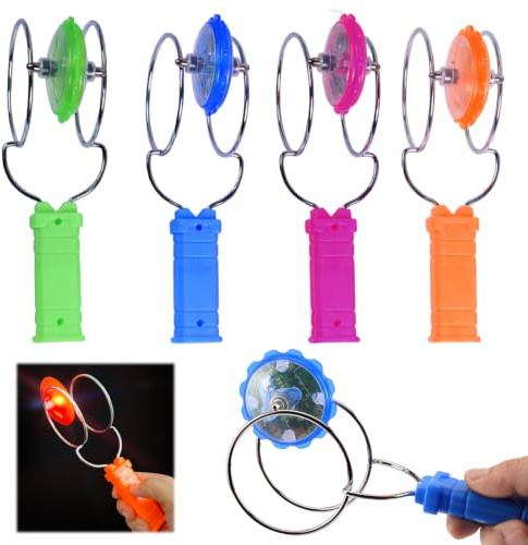 4 Piezas Peonza Luminosa, Giroscopio Magnético Sensoriales Giratorio | Peonzas Niños Colorido, Giroscópico Magnético Portátil Trompo Reutilizable para Regalos de Cumpleaños Oficina y Fiestas