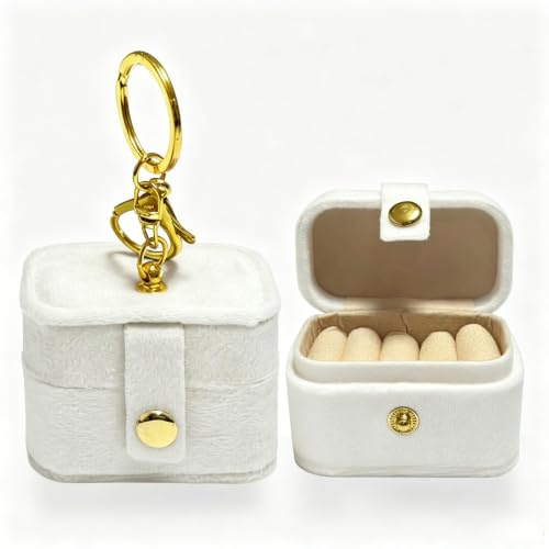 COSLANLEE Ring Bearer Pillows for Dog Collar, Velvet Wedding Ring Pillow Box for Pet, Mini Ring Holder Pouch Box, Earrings Storage Box for Proposal Engagement Wedding Ceremony Party (Ivory)