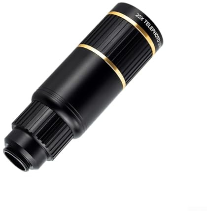 Teleobiettivo 22X per iPhone e Android, HD, telescopio oculare in silicone per fauna selvatica, sport, nero