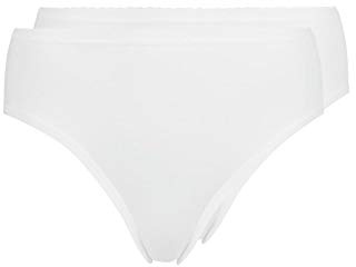 Huber Damen Midi Slip 2er Pack Taillenslip, Weiß (Weiss 0500), 42