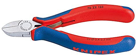 Knipex 76 22 125 - Zange (Seitenschnitt, Chrom-Vanadium-Stahl, Kunststoff, Blau/Rot)