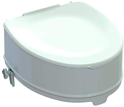 Rialzo WC con sistema di fissaggio + coperchio, rialzo 14 cm