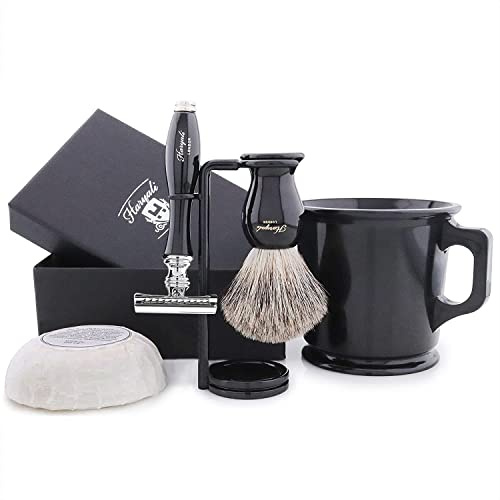 Old School Komplett Rasierer Set mit Pinsel Becher De Sicherheits Rasierer & Seife Geschenk Set