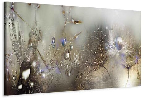 murando - Quadro Soffione 120x40 cm 1 Pezzo Stampa su Tela Strutturata XXL Quadri Moderni Murale Arte Moderno Grafica Decorazioni da Parete Pittura Immagini Decori Fiori Natura grigio b-C-0169-b-c