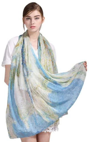 Prettystern XL bunt Seiden-schal Pareo Damen-Stola Sarong Schultertuch Strandtuch