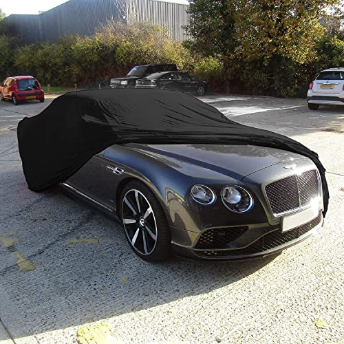 DELUXE Indoor Car Cover Super Soft breathable 160gsm Elastic Fabric (Black, Large)
