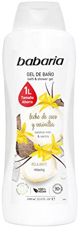 Babaria - Gel de baño con leche de coco y vainilla - Formato ahorro - 1L