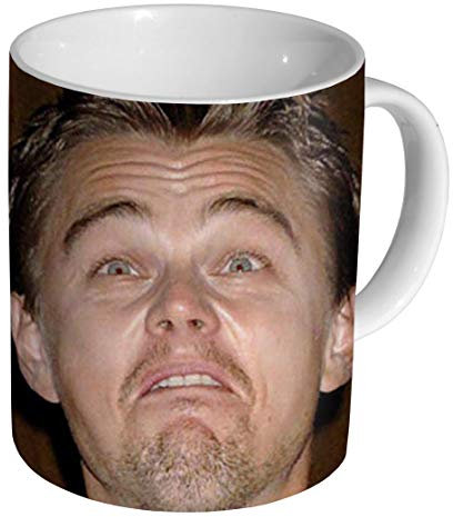 Leonardo Dicaprio Kaffeetasse aus Keramik mit lustigem Gesicht