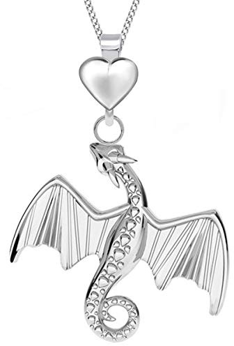 für Dich Kette mit Anhänger Drachen mit Herz 925 Sterling Silber