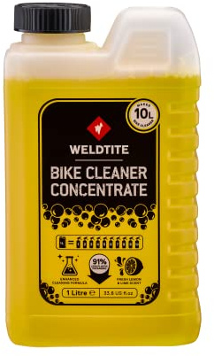 WELDTITE Bike Cleaner Concentrate, Biodegradable, Lime, 1 L | Eco-Friendly, Vegan-Friendly, Fast-Acting Formula, Suitable for All Bikes, Makes 10L Cleaner