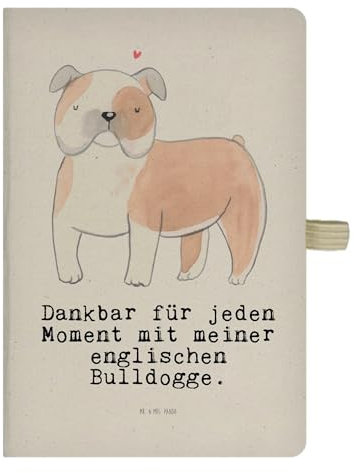 Mr. & Mrs. Panda DIN A4 Baumwoll Notizbuch Englische Bulldogge Moment - Geschenk, Hund, Tagebuch, Schreibheft, Rassehund, Notizheft, Schreibbuch,