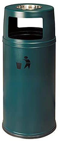 DYPASA Cestino Spazzatura Pannello da Incasso da Esterno/da Incasso a Incasso, posacenere in Acciaio Inox, Cestino pubblico, Cestino, opzioni Multiple di Colore Pattumiera Rotonda (Color : Groen)