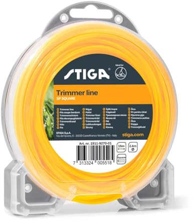 Stiga SP Square Cavo per Tagliabordi, Nylon, Lunghezza 15m, Diametro 2,4mm, Quadrato
