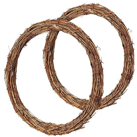 Garneck 2stücke Natürliche Rattan Kranzringe Für Türkranz Aus Rattan Für Kreative Weihnachtsdekoration Und Handwerksprojekte