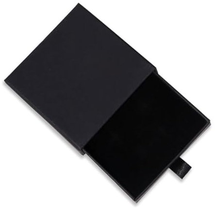 PSOWQ Caja de Regalo de joyería Cajas de Regalo de exhibición de joyería de Papel 9 * 9 * 1,7 cm / 3,5 * 3,5 * 0,6 Pulgadas Caja de Regalo pequeña Collar Pendientes Almacenamiento de Anillos - Negro