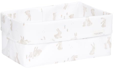 Little Dutch Wickeltischkörbchen Körbchen Korb Utensilo Organizer für den Wickeltisch Baby groß Baby Bunny weiß/beige - Newborn Naturals