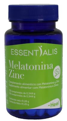 Essentialis Melatonina + Zinc 1 mg · Acción Rápida · Sueño Reparador y Metabolismo Nocturno · 120 Comprimidos Veganos · Fabricado en España · Máxima Relación Calidad-Precio