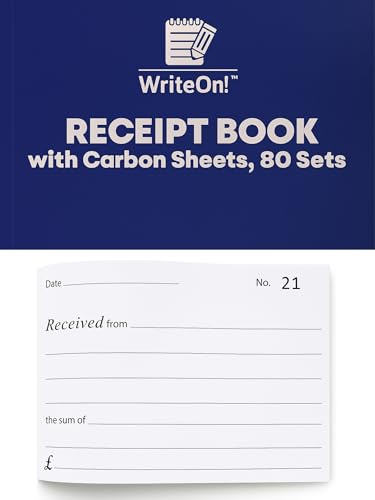 A6 Receipt Book with Carbon Copy Sheets – 80 Numbered Pages, 12.5 x 10.2cm, Perforated – Small Business Receipt Pad