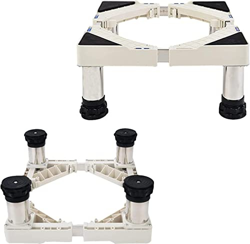 Adjustable Washing Machine Base Washing Machine Stand BaseAir Conditioner Adjustable Base with 4 Legs Washing Machine Holder Stand Length 38-56cm Floor Trays for Ice Maker,Plant Container