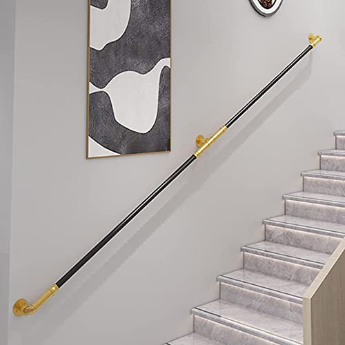 Pasamanos de acero galvanizado para niños mayores, mujeres embarazadas, barandilla de seguridad para escaleras de interior y exterior, barandilla de escalera dorada negra con apoyo de movilidad