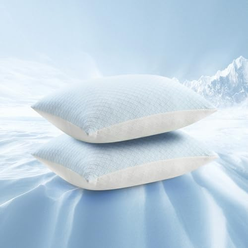 Deodar Memory Foam Pillow 40x60 cm 2er Set Kühlendes Kissen Antibakterielles Kissen Ergonomischer Komfort für Seiten- und Rückenschläfer