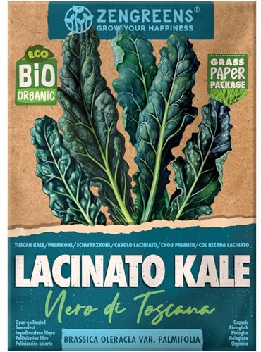 ZenGreens® - Bio Palmkohl Samen - Palmkohlsamen - Gemüsesamen für den einfachen Anbau im Garten, Balkon oder Hochbeet - Gemüse Saatgut - Schwarzkohl - Nero di Toscana