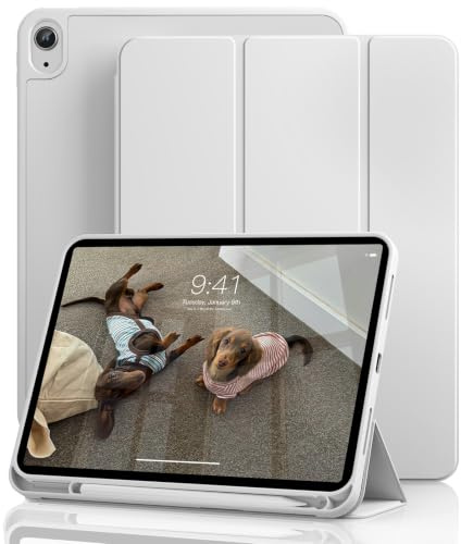 ZOPSGYU Coque pour iPad (A16) 11ème/10ème Génération, Gris | pour iPad 11/10.9 Pouces(2025/2022) avec Porte-Crayon, Support Intégré et Dos en TPU, Réveil/Sommeil Auto