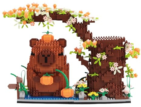 Bausteine Capybara Pen Holder Lampe Set - Diy Lichtdekoration Cute Stuff, BäR Nachtlicht FedermäPpchen Stiftehalter Capybara Sachen, Herzwarming Geschenk, Kreatives Design Mit AtmosphäRischem Led
