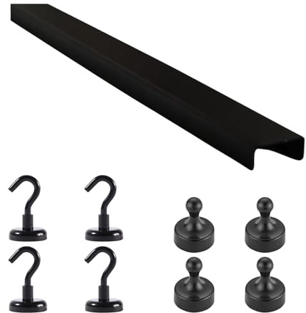 Organisateur mural pour panneau acoustique, crochet, boîte et étagère en métal noir, étagère pour lamelles, panneaux muraux, accessoires pour bureau, salle de bain et plus (crochet magnétique + broche