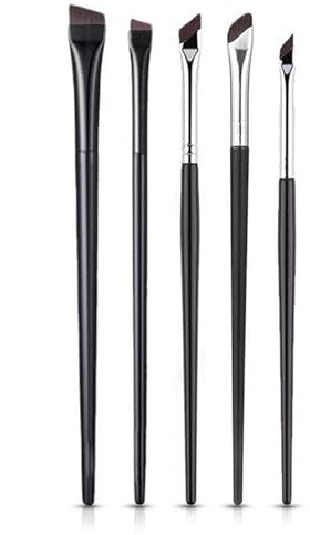 Eyeliner Brushes Set - ShiningUU 5Pcs Upgraded Ultra-Thin Sickle & Slanted Makeup Brushes | Professional Beauty Cosmetic Tool for Precision Makeup Application for Winged Liner & Brow Filling
