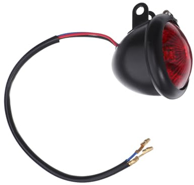Gogogmee Luz Trasera Redonda para Motocicleta Retro Lámpara de Freno Metalizada para Cruiser Mejora Visibilidad Nocturna y Señalización Segura