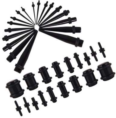 Garneck 36 Pieza Accesorios para Expansión de Orejas Dilatadores de Oreja de Acrílico de Varios para Perforación de Pabellón Auricular Uso Kit