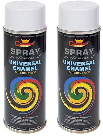 VE-INDUSTRIES Lackspray nach RAL 2er Sparpack Spraydose 400ml Buntlack für Holz, Metall (Signalweiß matt - RAL 9003)