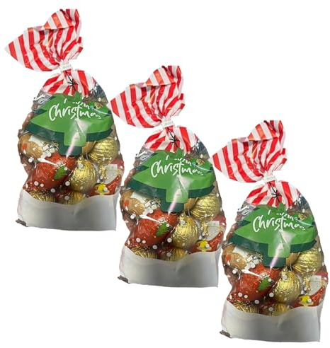 OYOY Schokoladenfiguren 3 x 200g I Baumbehang Weihnachten mit festlichem Design I Vollmilchschokolade I festliche Süßigkeiten I Christmas I Milchschokolade I 600g