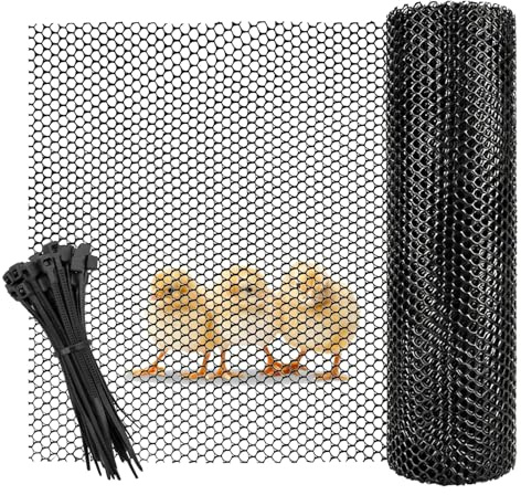 Plastic Mesh Fencing Poultry Netting, 40cm x 3m Strong Chicken Wire Roll