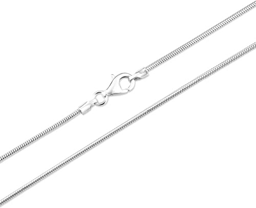 16 Sterling Silver Snake Chain - 16 inch Silver snake chain - 41cm x 1mm thick. Gift boxed 8514/16