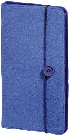 Hama CD Tasche Filz (für 48 Discs, CD/DVD/Blu-ray/Hörbücher, Mappe zur Aufbewahrung, platzsparend für Auto und Zuhause, Transporthüllen) Blau